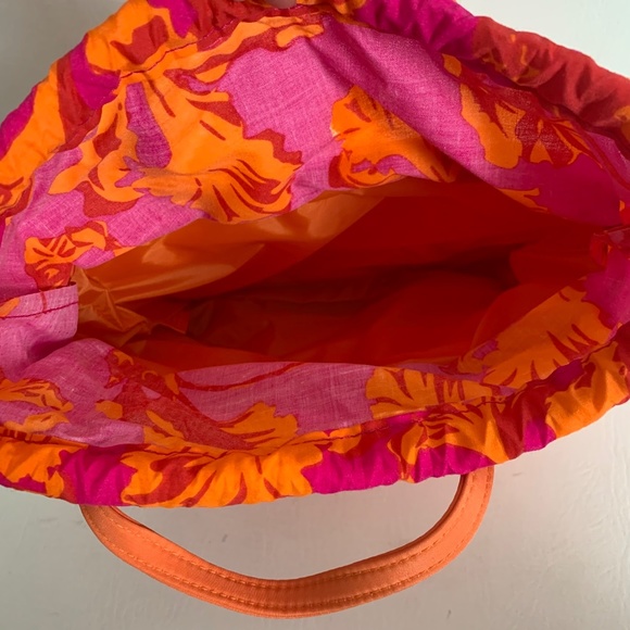 Escada Tropical Punch Orange Woven Small Handbag Mini Tote - Picture 9 of 12